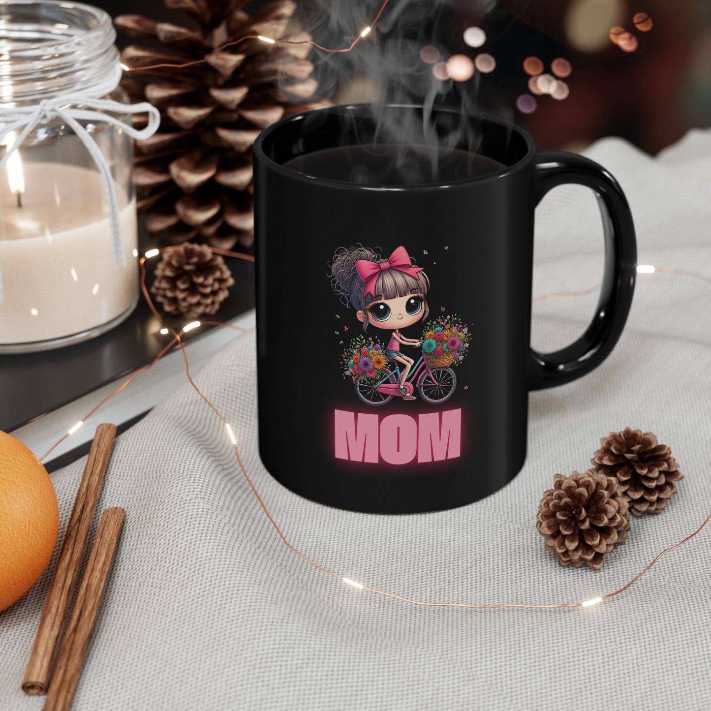 Black Mug (11oz, 15oz), Bike Mom Mug – Perfect for Cycling Enthusiasts