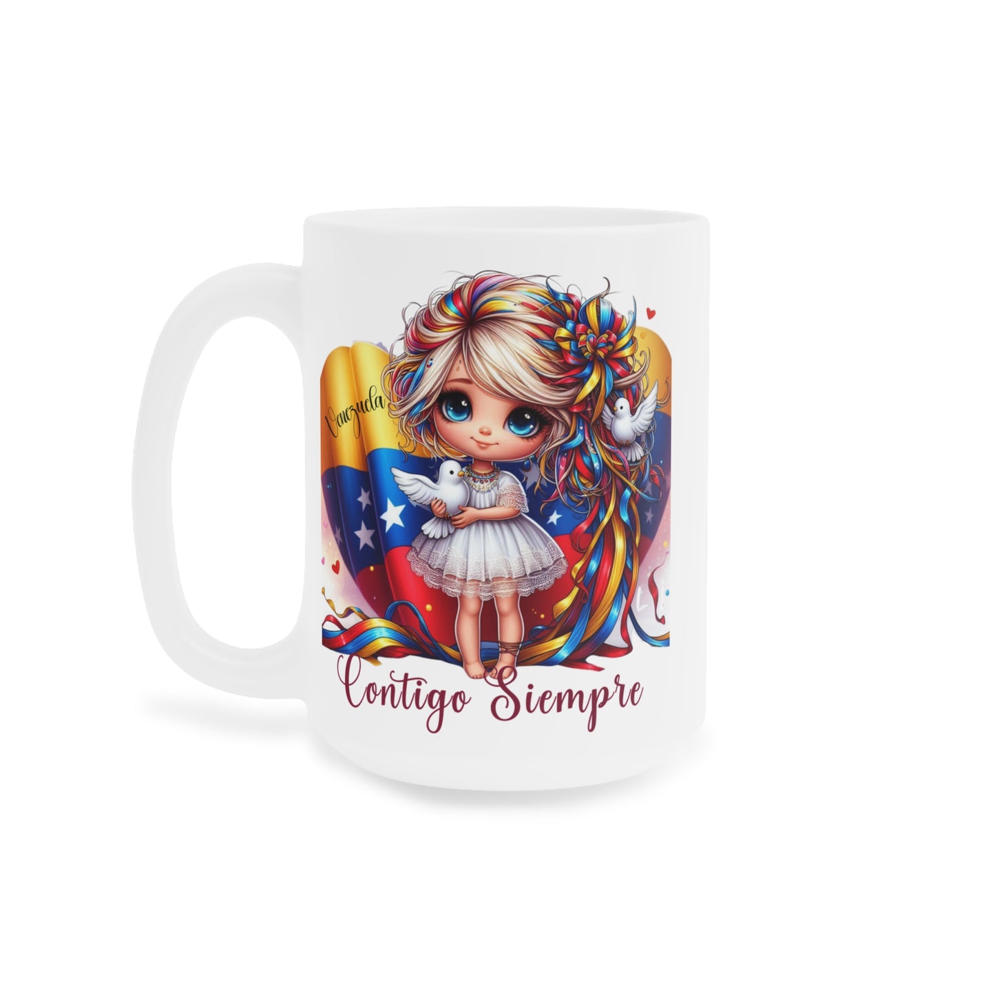 Ceramic Mugs (11oz\15oz\20oz), Ceramic Mugs (11oz\15oz\20oz), para las personas amantes de Venezuela o para los venezolanos migrantes de su pais, con banderas de Venezuela