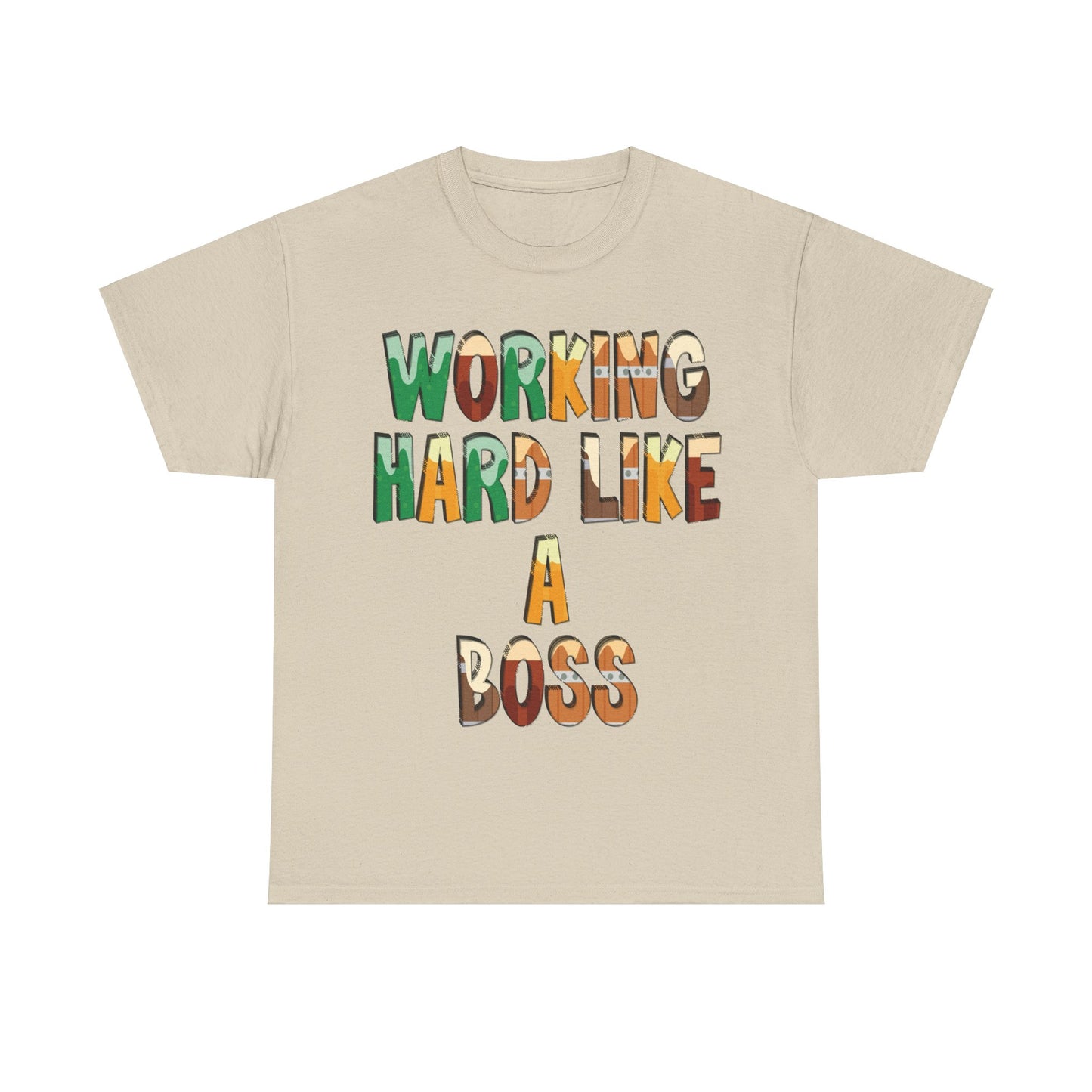 Boss Quote Unisex Heavy Cotton Tee, Working Hard Like a Boss, Unisex Tee, Graphic Tee, Funny Tee, Hispanic Boss Shirt