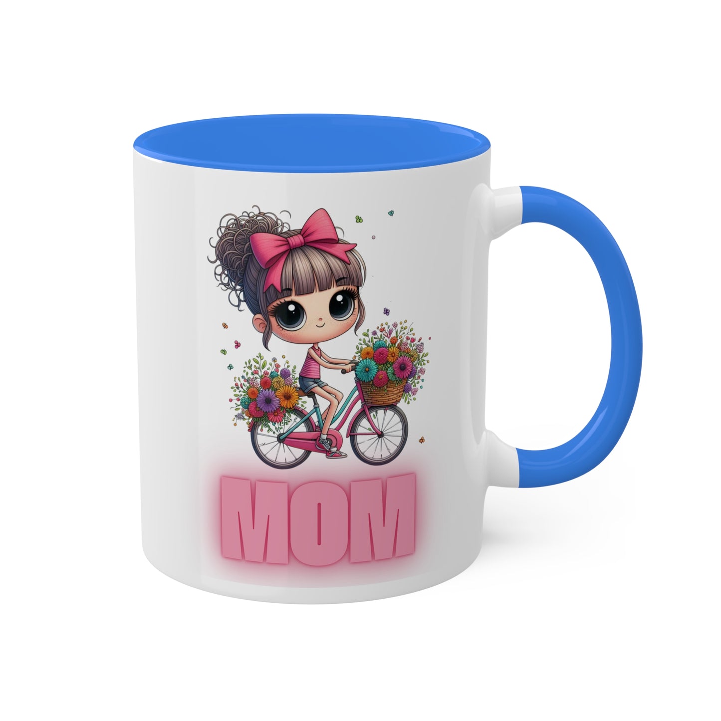 Colorful Mugs, 11oz, Bike Mom Mug – Perfect for Cycling Enthusiasts, Cycling Queen Mug – For Moms on Two Wheels