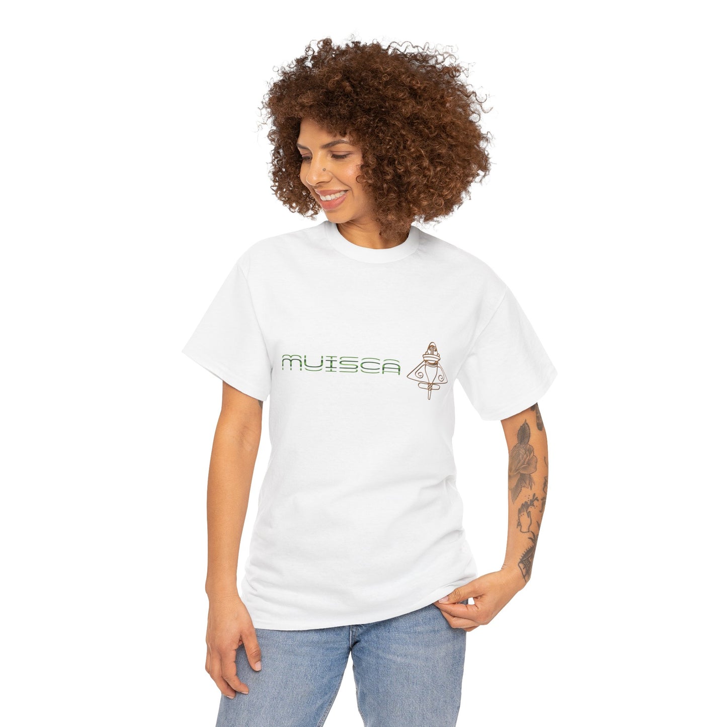 "CULTURA MUISCA" - Unisex Heavy Cotton Tee, Sporty, Casual, Gift, For Him or Her.