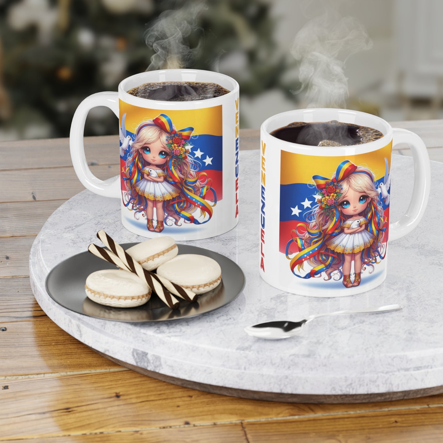 Ceramic Mugs (11oz\15oz\20oz), Ceramic Mugs (11oz\15oz\20oz), para las personas amantes de Venezuela o para los venezolanos migrantes de su pais, con banderas de Venezuela