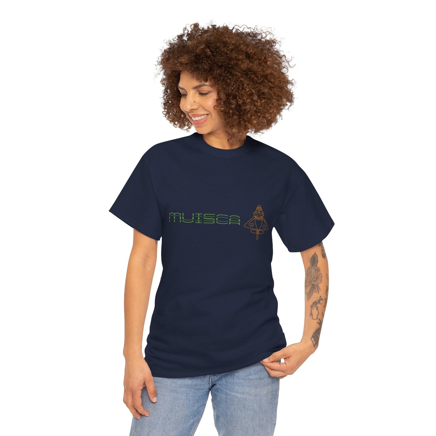 "CULTURA MUISCA" - Unisex Heavy Cotton Tee, Sporty, Casual, Gift, For Him or Her.