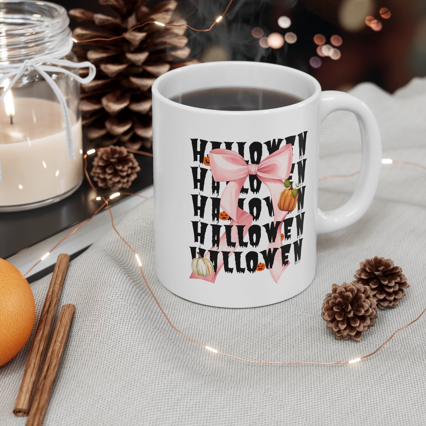 Halloween Personalized Mug 11oz Black Coffee Cup for Book, Cat, Dog, and Rose Lovers