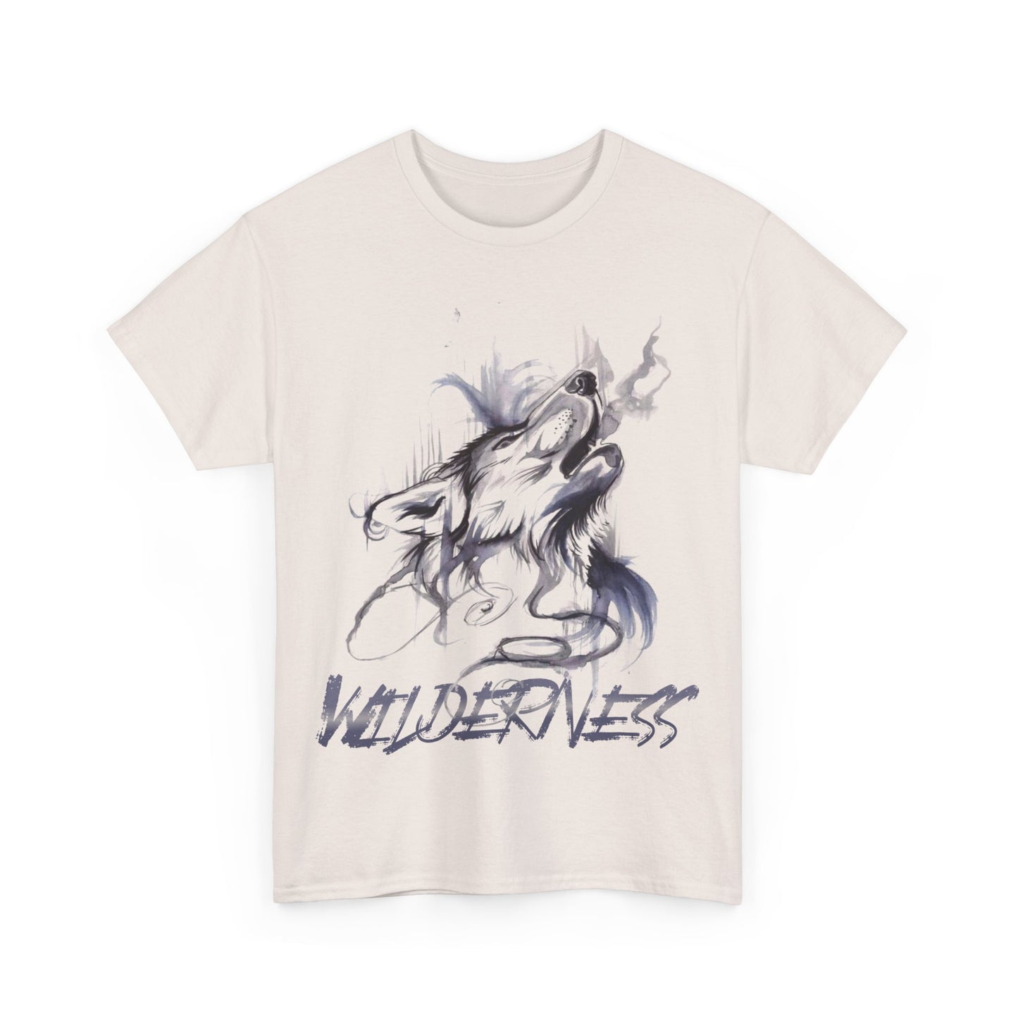 Wolf Design Wilderness Unisex Heavy Cotton Tee, Casual Gift, Men Women Nature Shirt