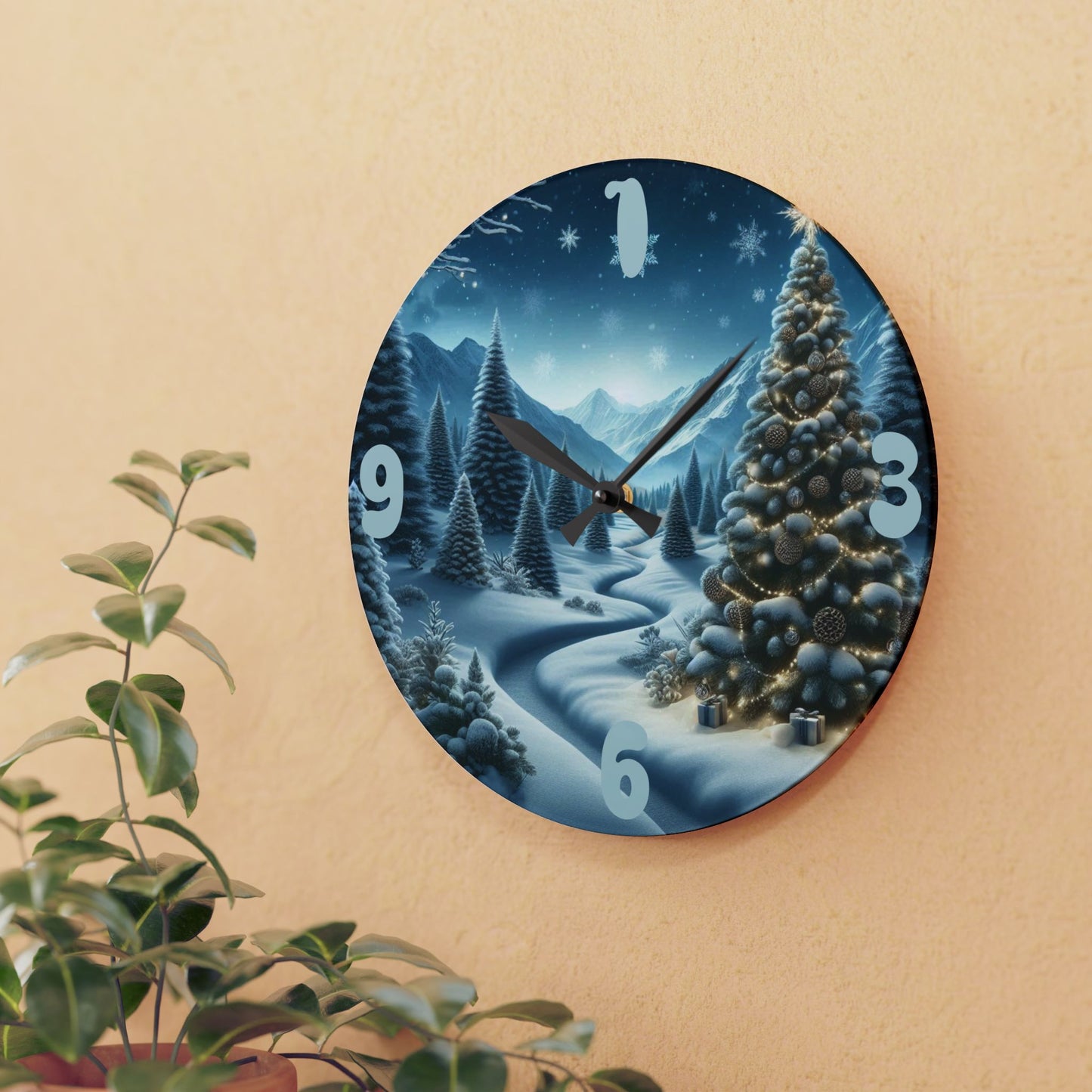 Reloj Navidad" - Acrylic Wall Clock, Christmas Decor, Gift, Home Decoration