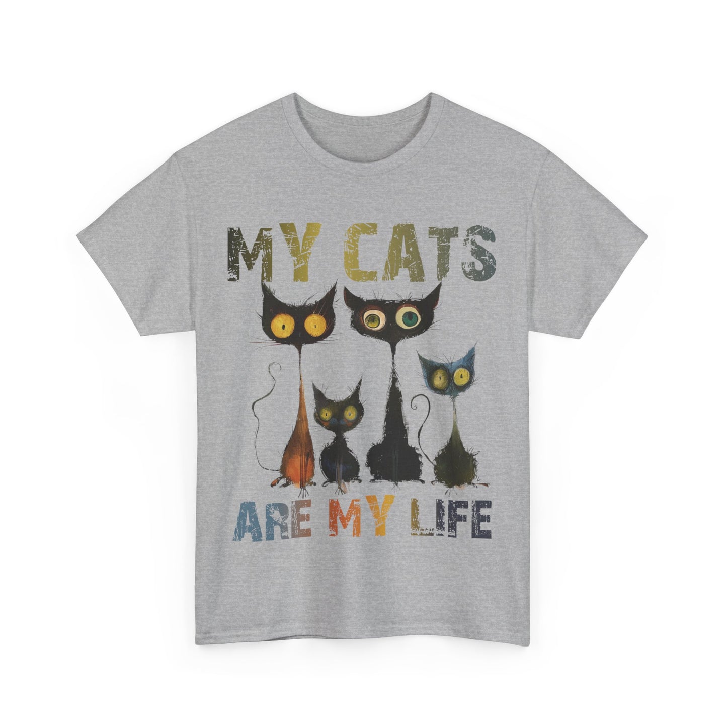 My Cats Unisex Tee, Natural Casual Gift for Him or Her, Cat Lover Tshirt, Funny Animal Shirt, Unisex Cotton Tee