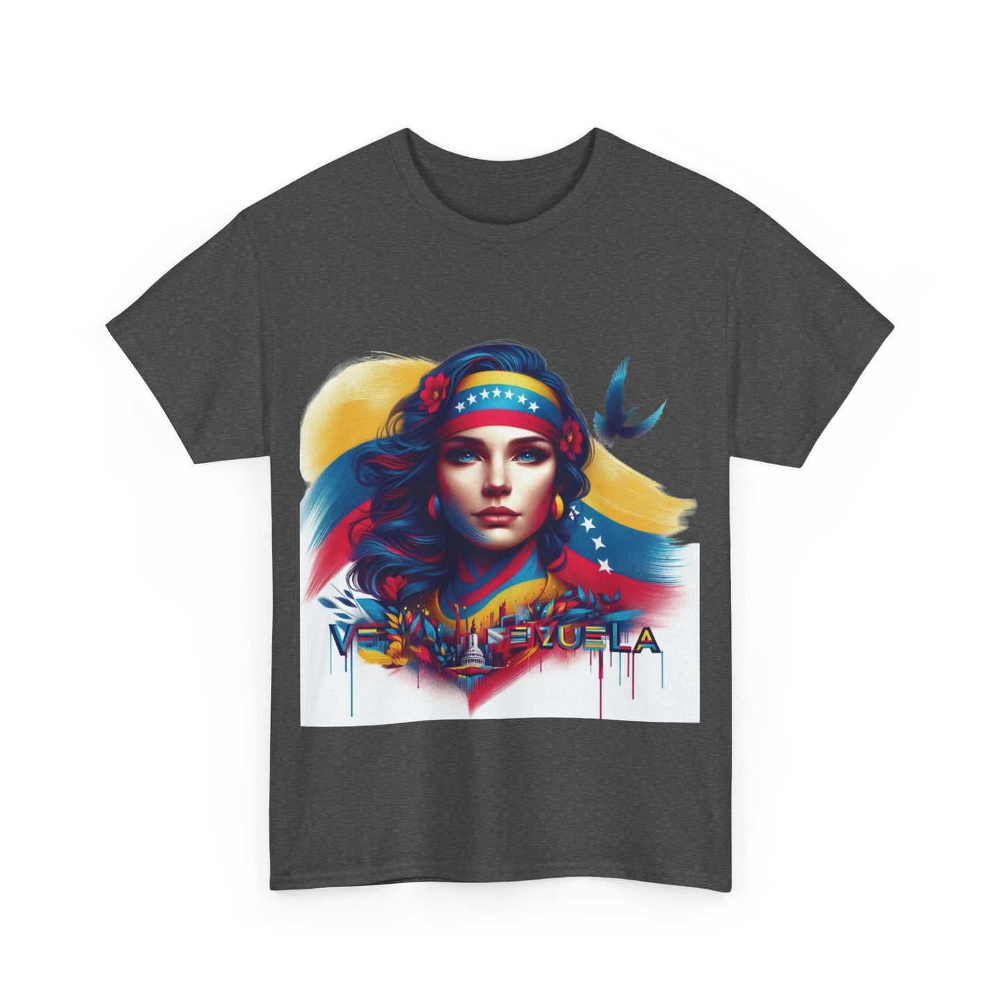 Unisex Heavy Cotton Tee, Colección Camisetas Venezuela Unisex – Serie Adultos, Camiseta Orgullo Venezolano – Retro y Clásica, edicion especial Venezuela