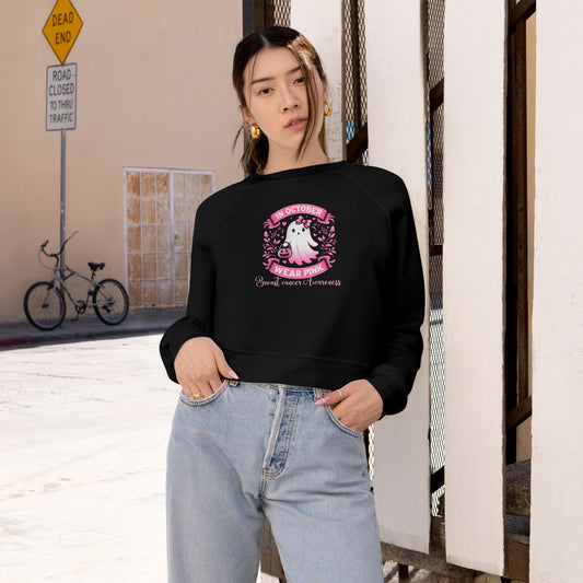 Cropped Sweatshirt Breast Cancer Awareness October Pink Pullover