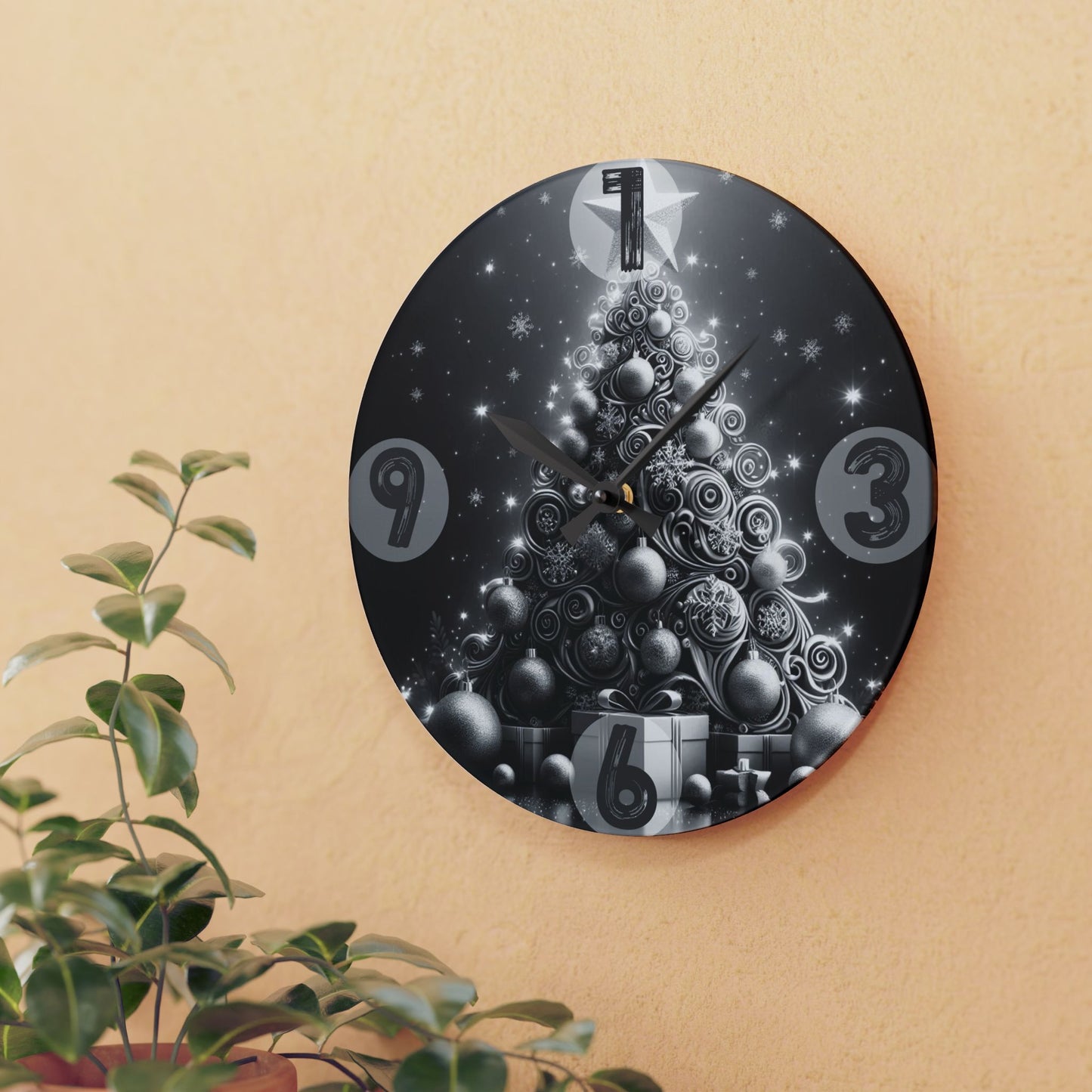 Reloj Navidad" - Acrylic Wall Clock, Christmas Decor, Gift, Home Decoration