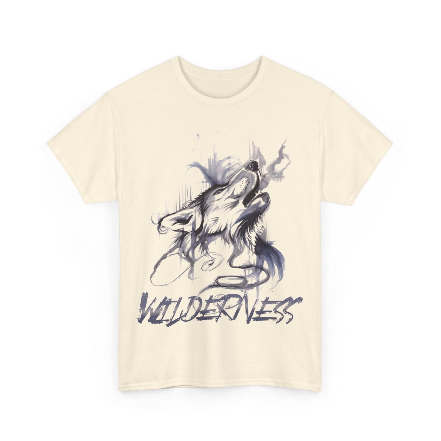 Wolf Design Wilderness Unisex Heavy Cotton Tee, Casual Gift, Men Women Nature Shirt