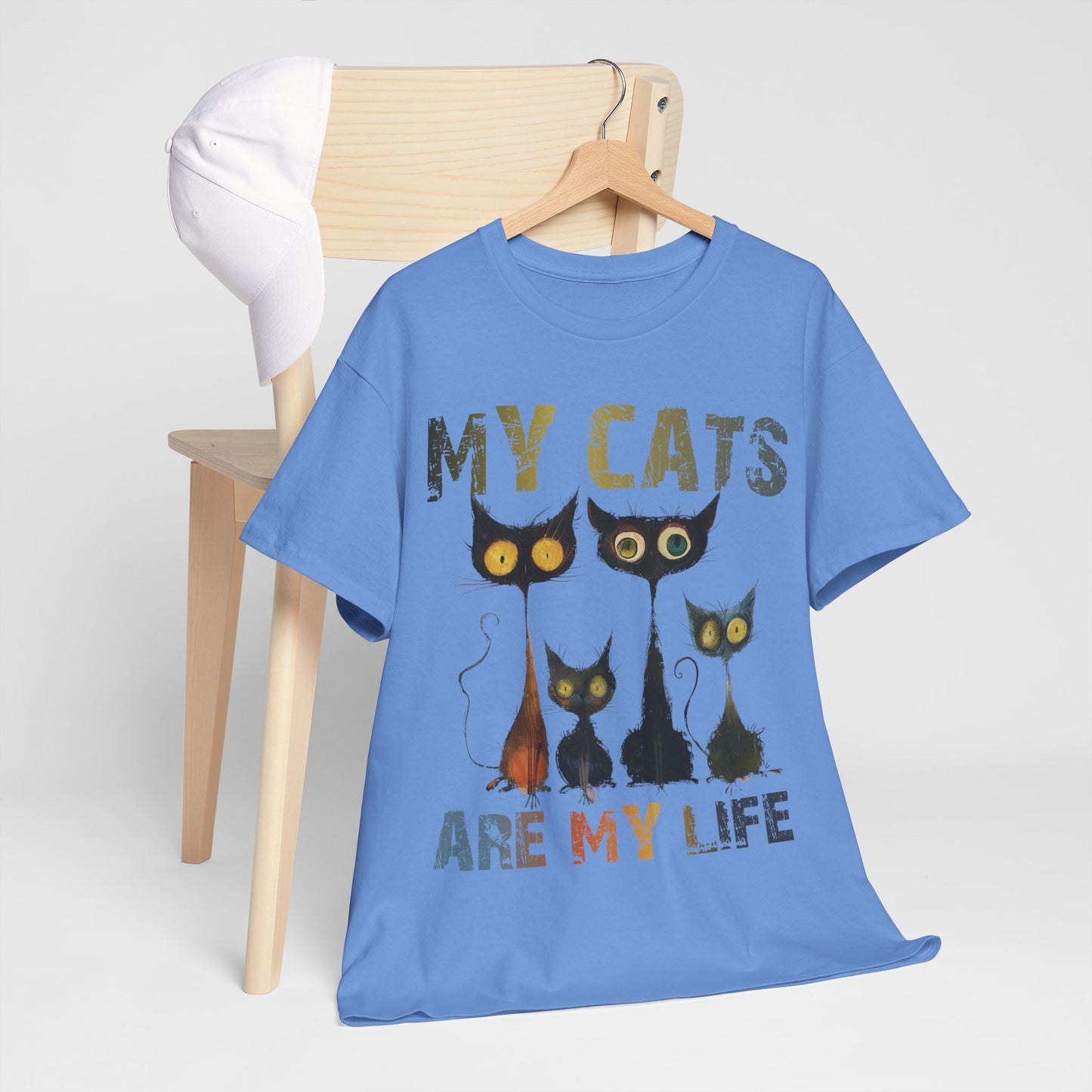 My Cats Unisex Tee, Natural Casual Gift for Him or Her, Cat Lover Tshirt, Funny Animal Shirt, Unisex Cotton Tee