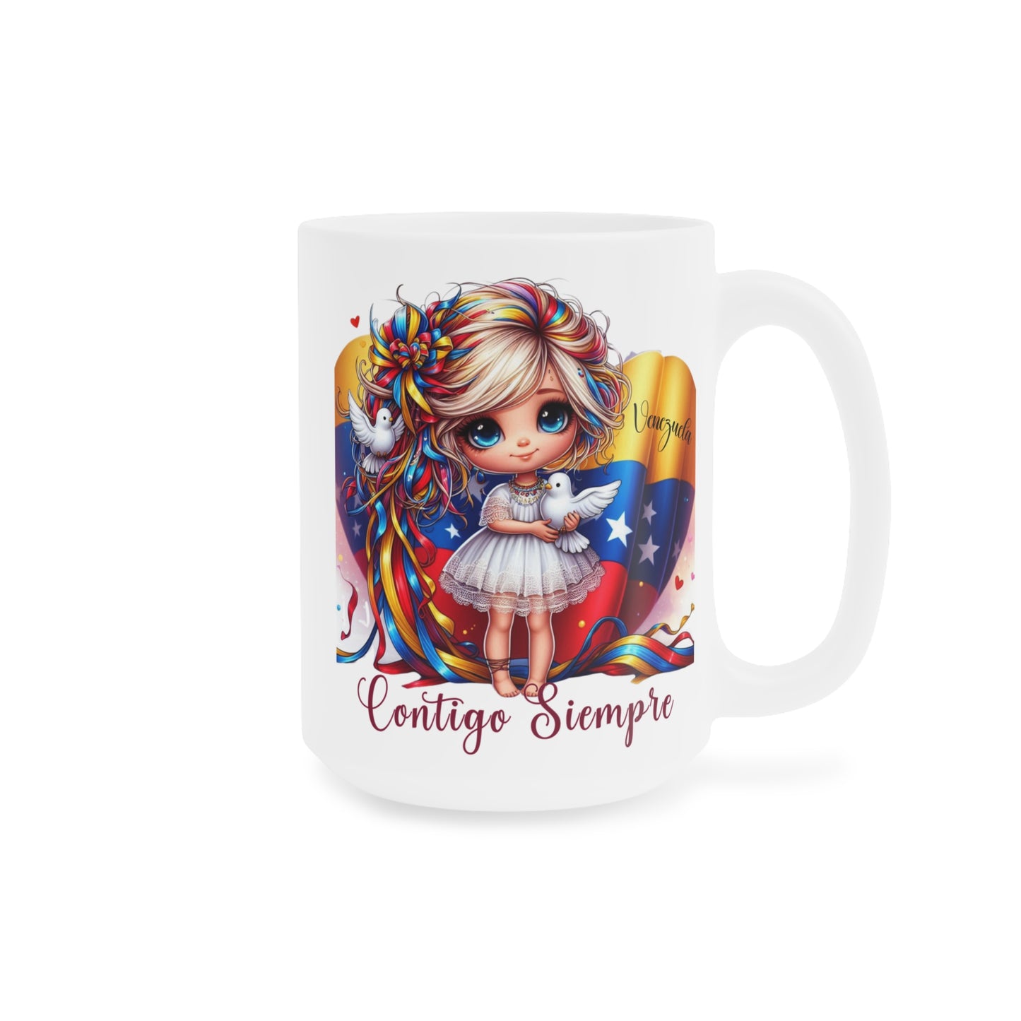 Ceramic Mugs (11oz\15oz\20oz), Ceramic Mugs (11oz\15oz\20oz), para las personas amantes de Venezuela o para los venezolanos migrantes de su pais, con banderas de Venezuela