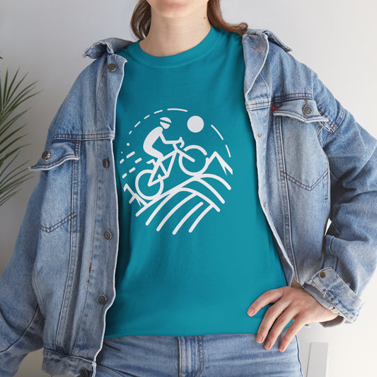 Unisex Heavy Cotton Tee, para amantes del ciclismo, amantes de bicicletas, ropa de ciclismo, camisetas de ciclismo de montaña, ropa de ciclismo, amantes de la bicicleta