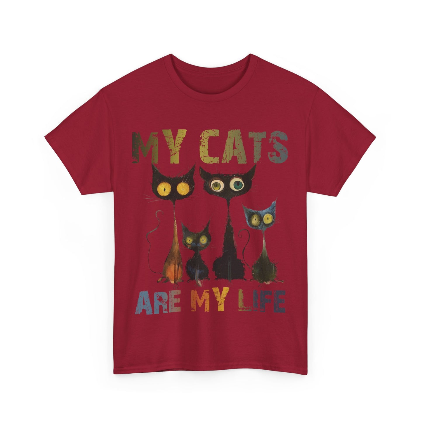 My Cats Unisex Tee, Natural Casual Gift for Him or Her, Cat Lover Tshirt, Funny Animal Shirt, Unisex Cotton Tee