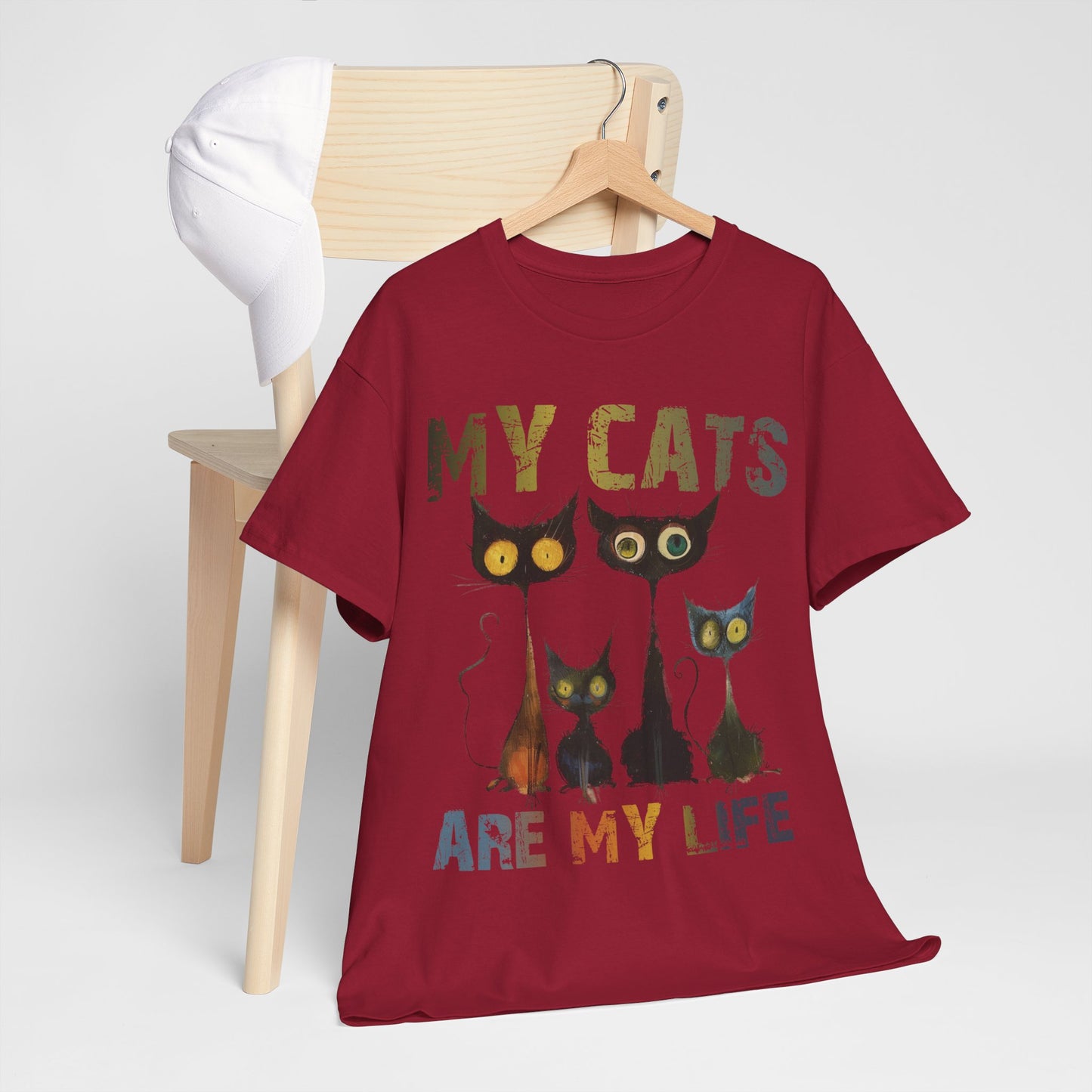 My Cats Unisex Tee, Natural Casual Gift for Him or Her, Cat Lover Tshirt, Funny Animal Shirt, Unisex Cotton Tee