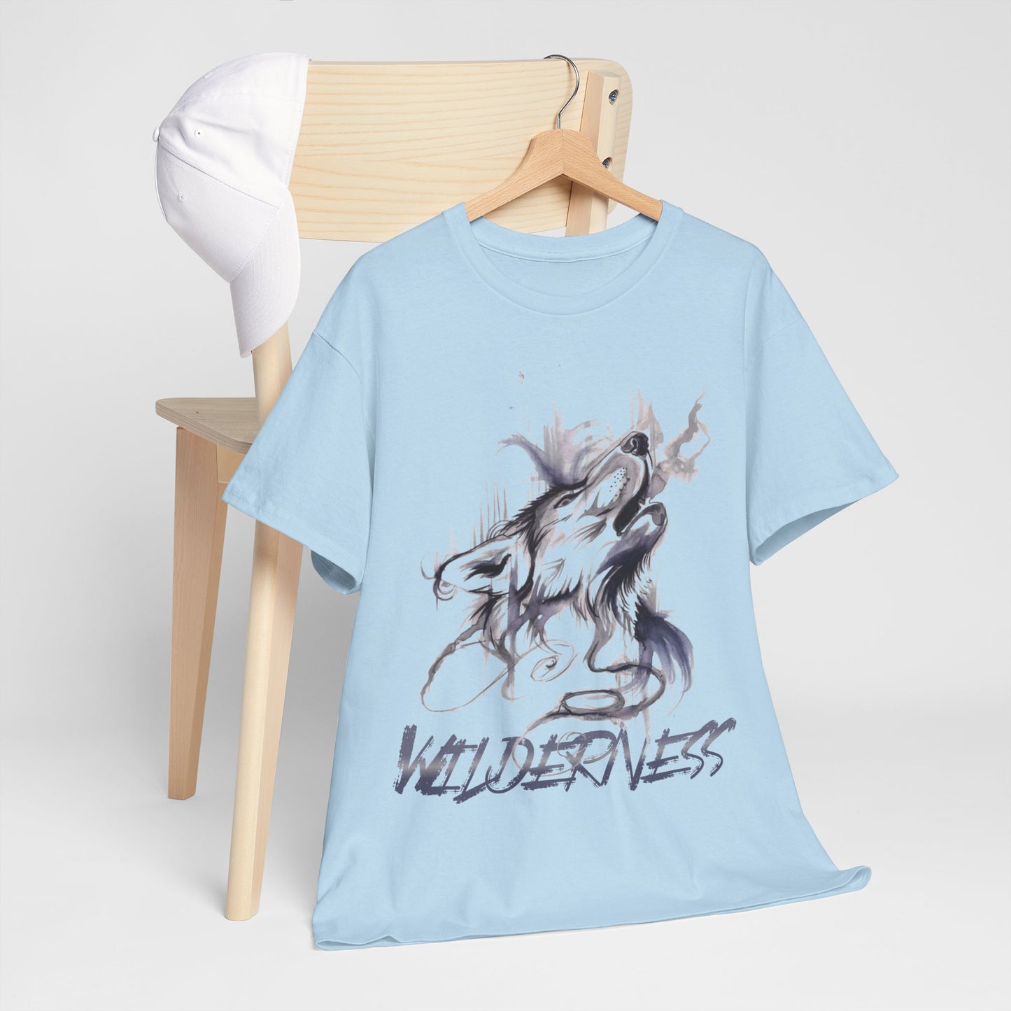 Wolf Design Wilderness Unisex Heavy Cotton Tee, Casual Gift, Men Women Nature Shirt