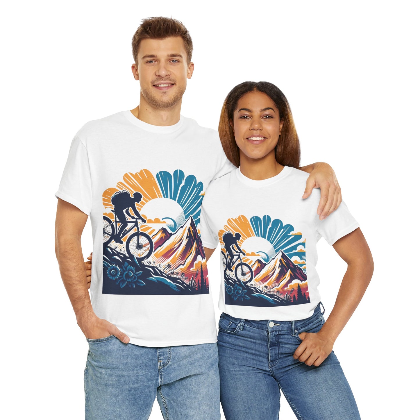 Unisex Heavy Cotton Tee, para amantes del ciclismo, amantes de bicicletas, ropa de ciclismo, camisetas de ciclismo de montaña, ropa de ciclismo, amantes de la bicicleta