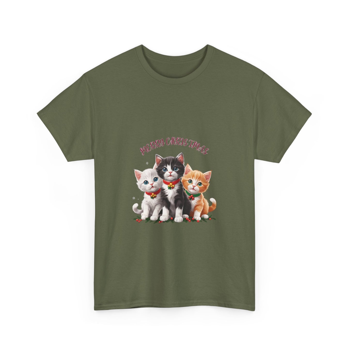 Unisex Heavy Cotton Tee - GATO NAVIDAD