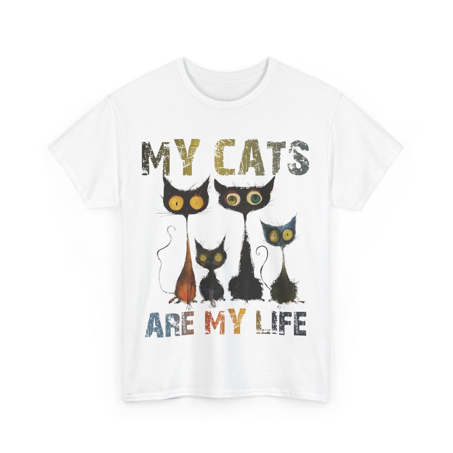 My Cats Unisex Tee, Natural Casual Gift for Him or Her, Cat Lover Tshirt, Funny Animal Shirt, Unisex Cotton Tee