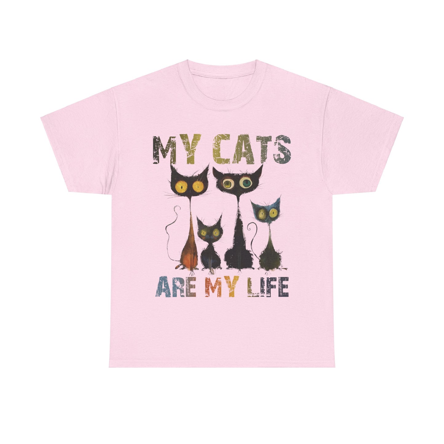 My Cats Unisex Tee, Natural Casual Gift for Him or Her, Cat Lover Tshirt, Funny Animal Shirt, Unisex Cotton Tee