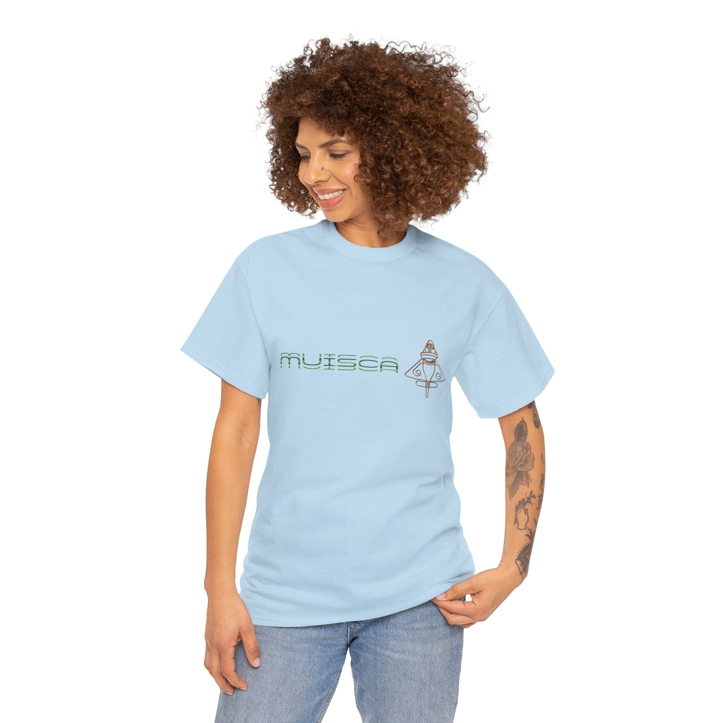 "CULTURA MUISCA" - Unisex Heavy Cotton Tee, Sporty, Casual, Gift, For Him or Her.