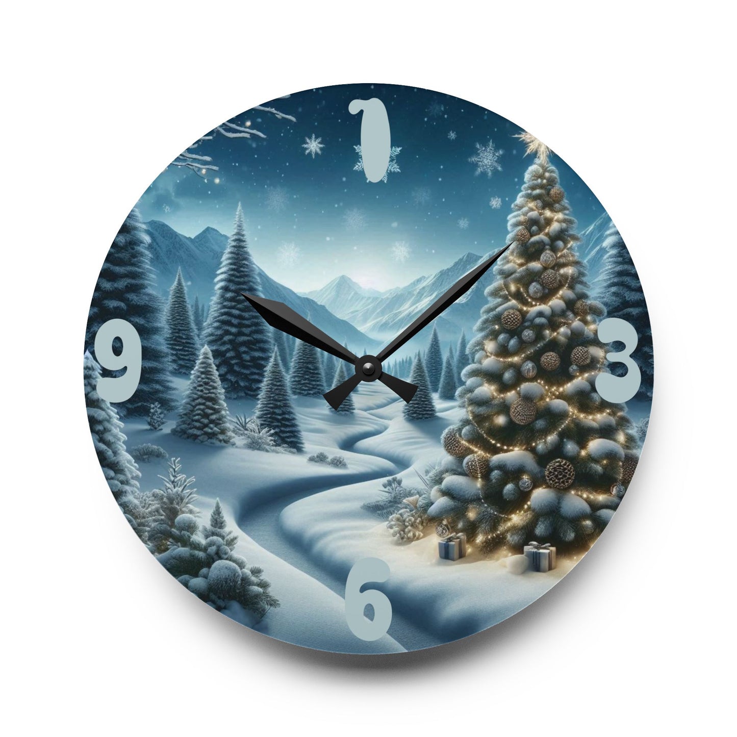 Reloj Navidad" - Acrylic Wall Clock, Christmas Decor, Gift, Home Decoration