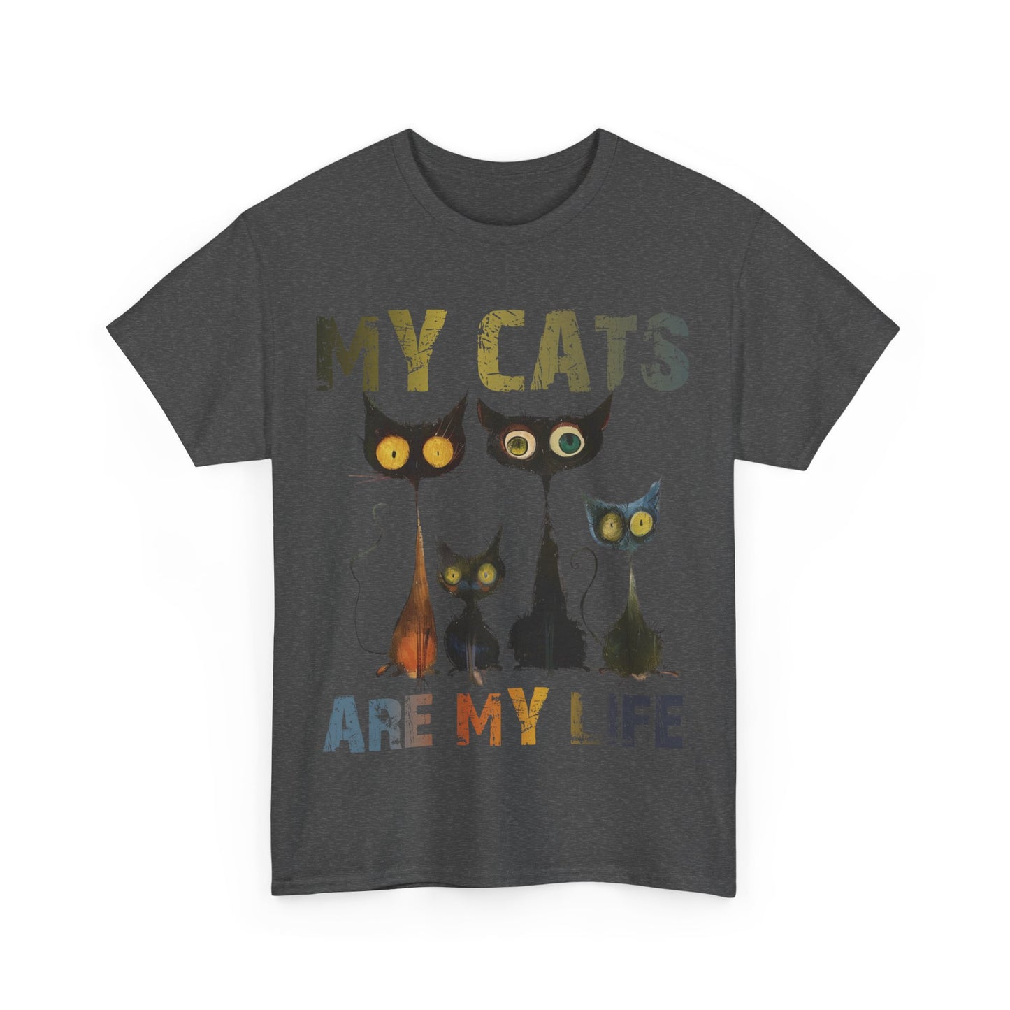 My Cats Unisex Tee, Natural Casual Gift for Him or Her, Cat Lover Tshirt, Funny Animal Shirt, Unisex Cotton Tee