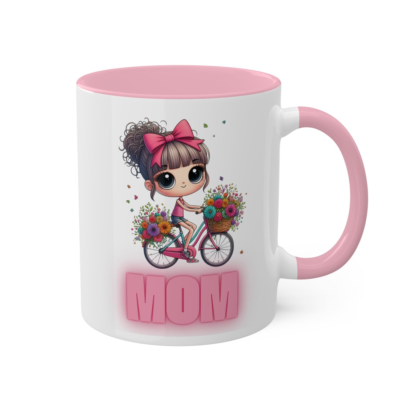 Colorful Mugs, 11oz, Bike Mom Mug – Perfect for Cycling Enthusiasts, Cycling Queen Mug – For Moms on Two Wheels