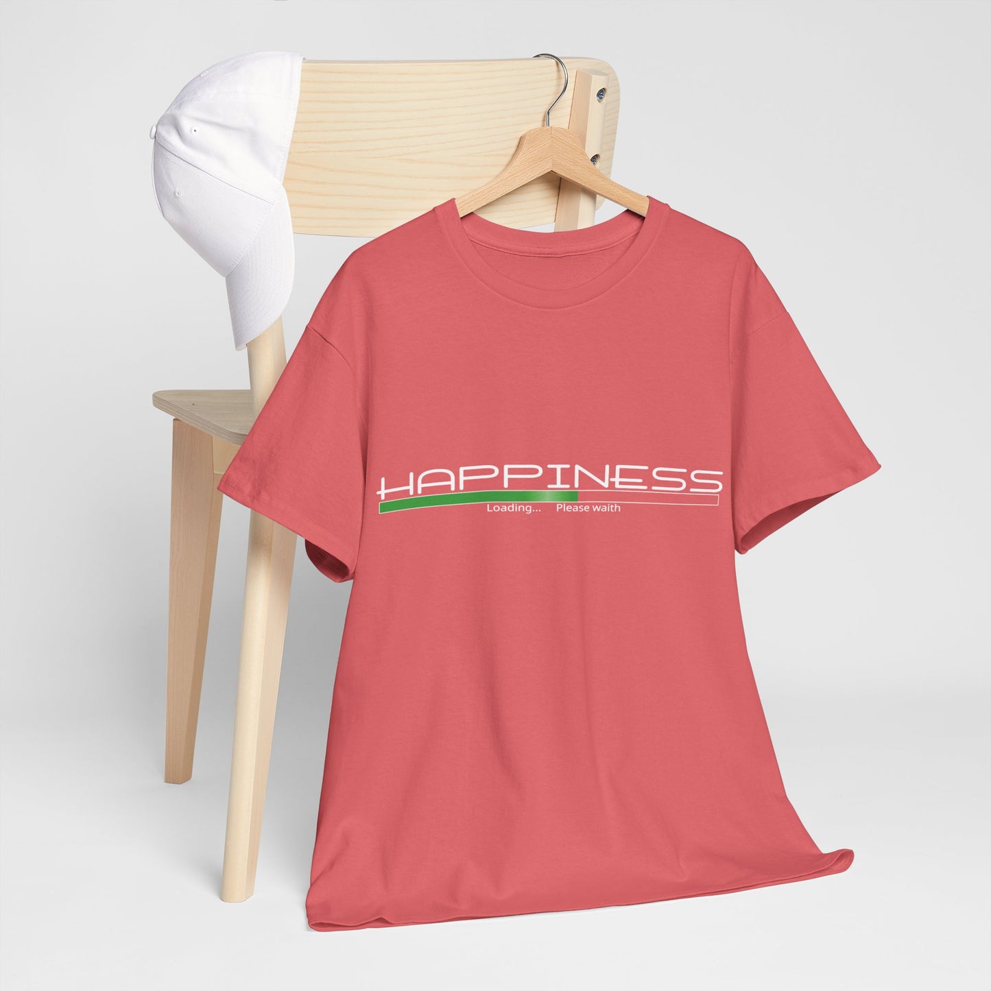 "HAPPINESS" - Unisex Heavy Cotton Tee, Sporty, Casual, Gift, For Him or Her.