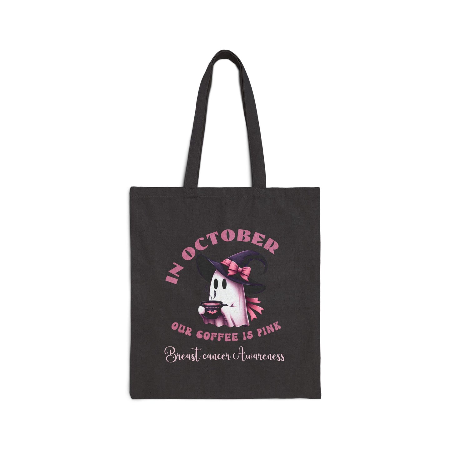 Cotton Canvas Tote Bag, Pink Tote Bags - Breast Cancer Awareness