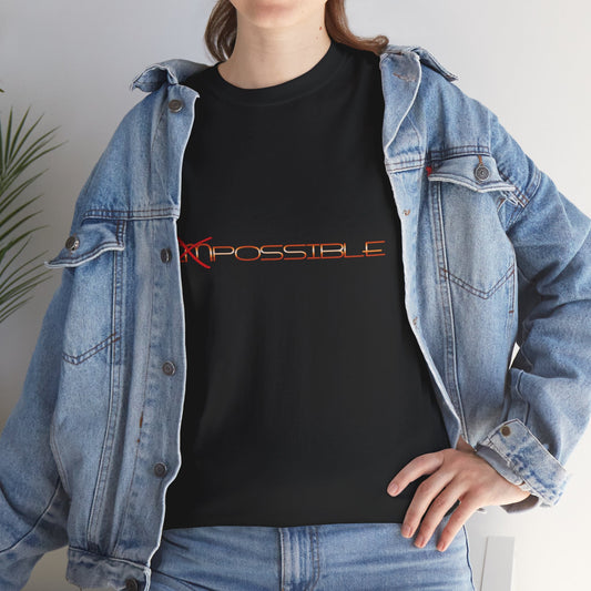 "Impossible" - Unisex Heavy Cotton Tee, Sporty, Casual, Gift, For Him or Her.