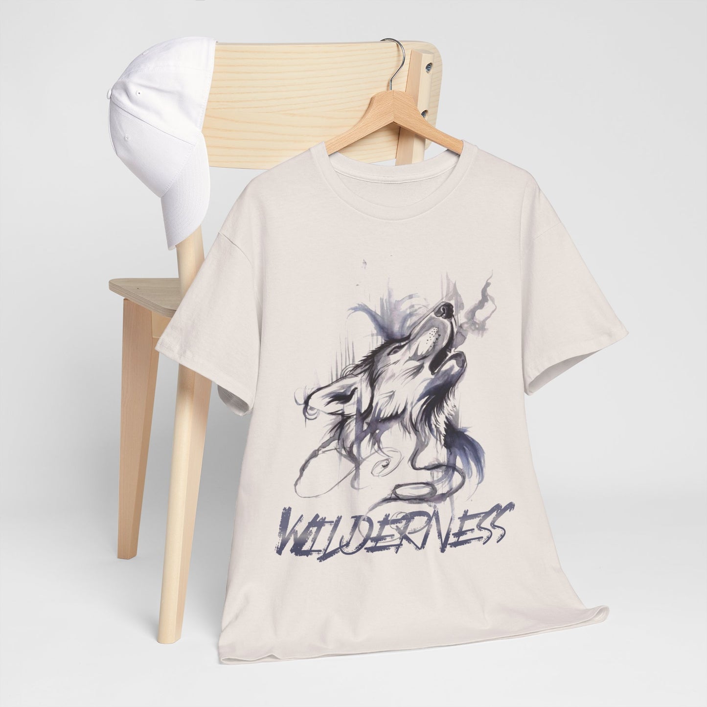 Wolf Design Wilderness Unisex Heavy Cotton Tee, Casual Gift, Men Women Nature Shirt