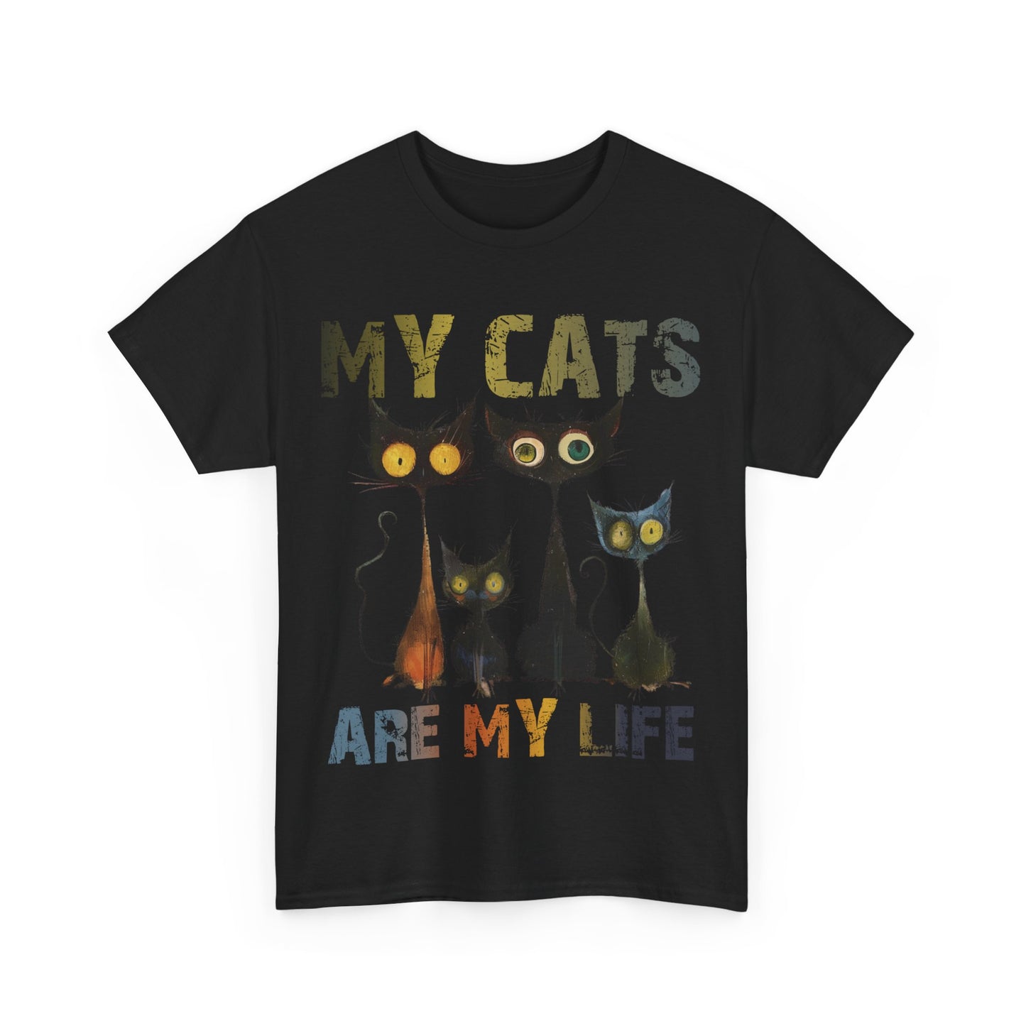 My Cats Unisex Tee, Natural Casual Gift for Him or Her, Cat Lover Tshirt, Funny Animal Shirt, Unisex Cotton Tee