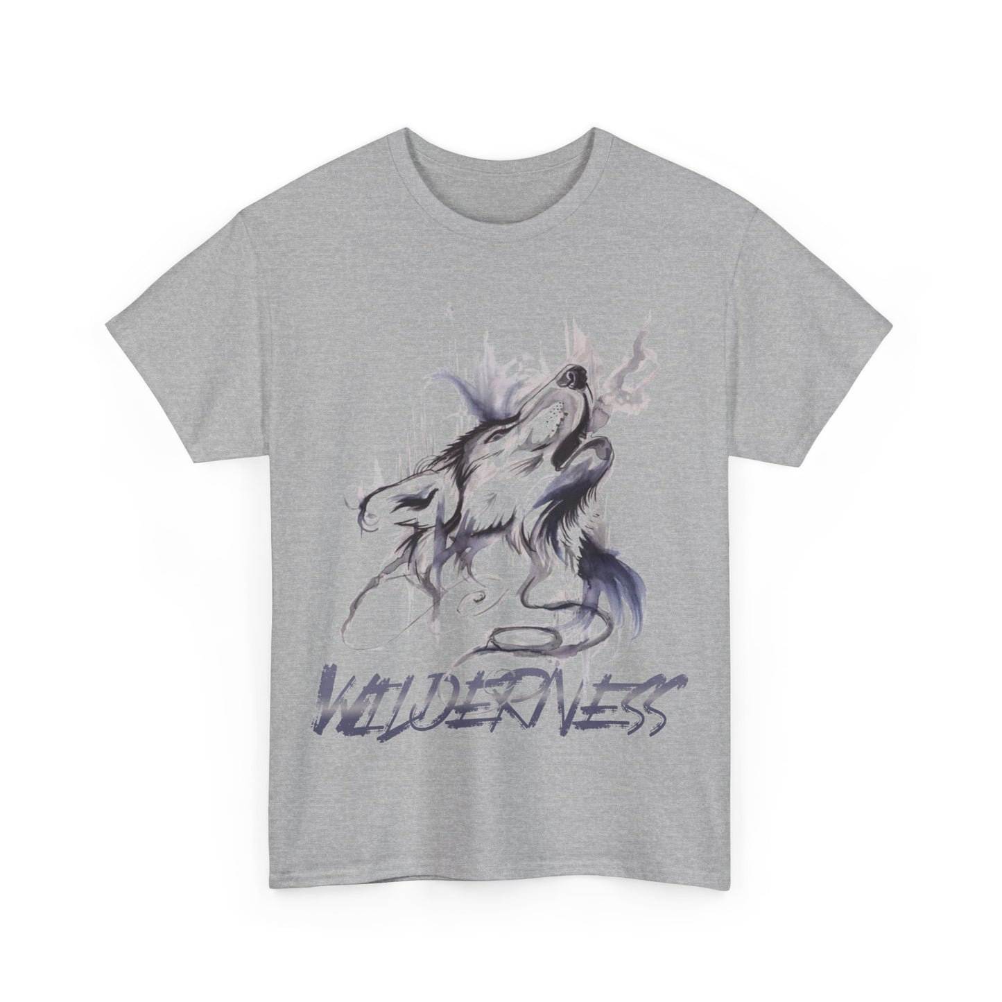 Wolf Design Wilderness Unisex Heavy Cotton Tee, Casual Gift, Men Women Nature Shirt