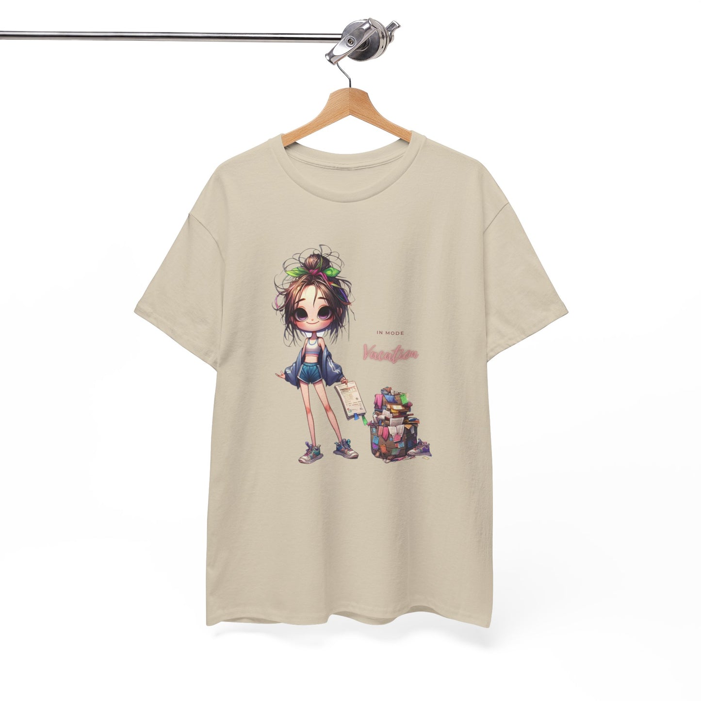 "En modo vacaciones" - Unisex Heavy Cotton Tee, Sporty, Casual, Gift, For Her, Camiseta de Vacaciones,