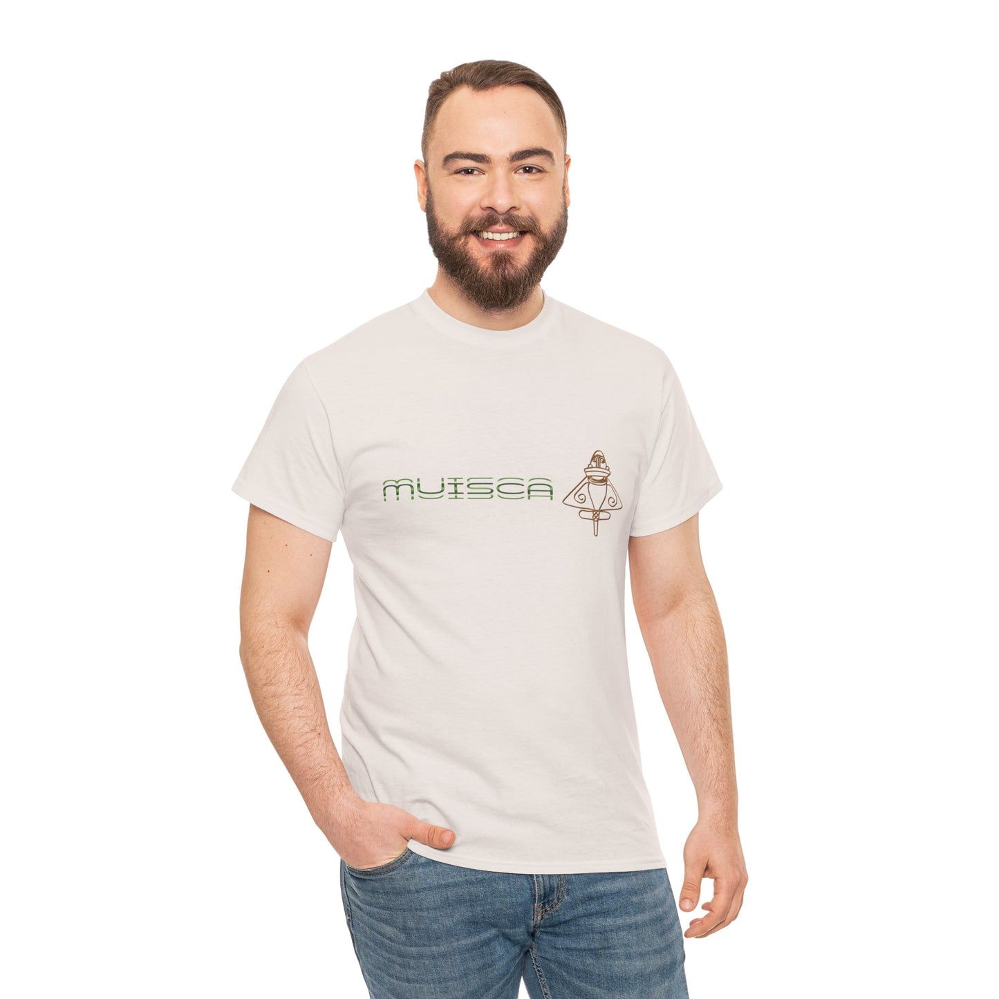 "CULTURA MUISCA" - Unisex Heavy Cotton Tee, Sporty, Casual, Gift, For Him or Her.