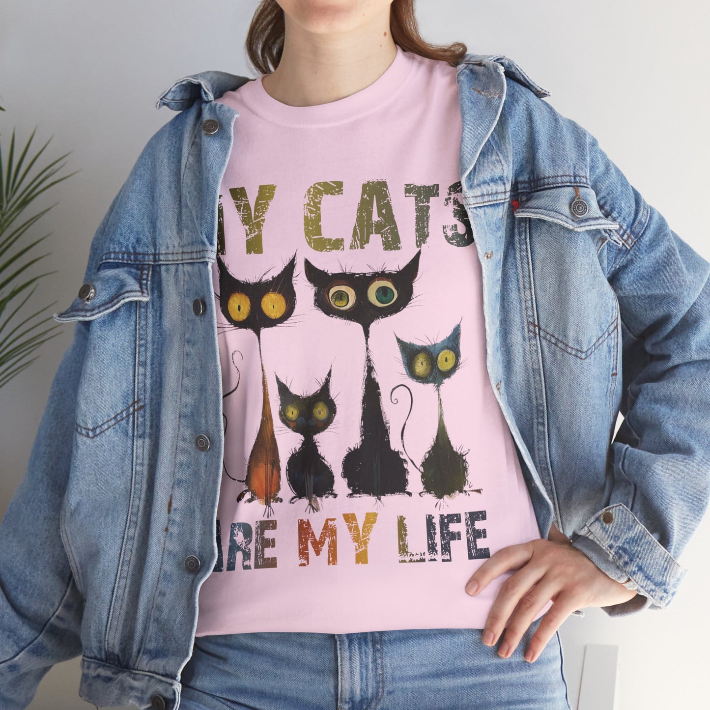 My Cats Unisex Tee, Natural Casual Gift for Him or Her, Cat Lover Tshirt, Funny Animal Shirt, Unisex Cotton Tee