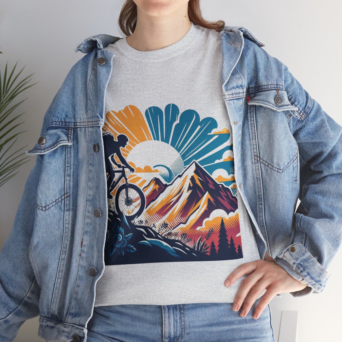 Unisex Heavy Cotton Tee, para amantes del ciclismo, amantes de bicicletas, ropa de ciclismo, camisetas de ciclismo de montaña, ropa de ciclismo, amantes de la bicicleta