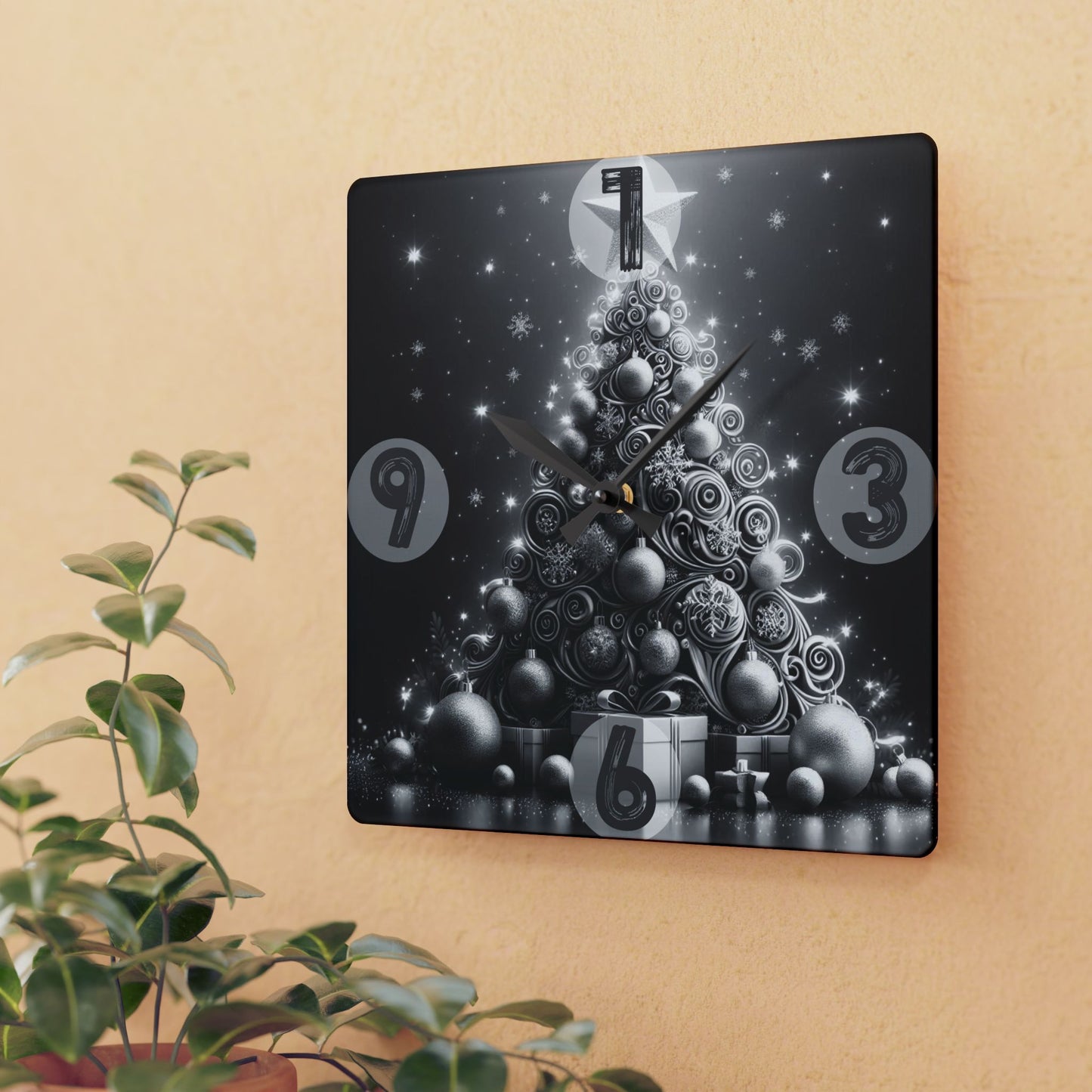 Reloj Navidad" - Acrylic Wall Clock, Christmas Decor, Gift, Home Decoration