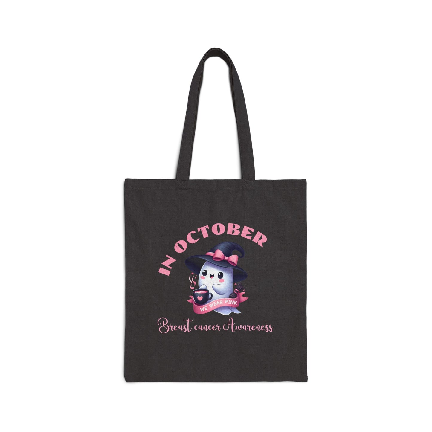 Cotton Canvas Tote Bag, Pink Tote Bags - Breast Cancer Awareness