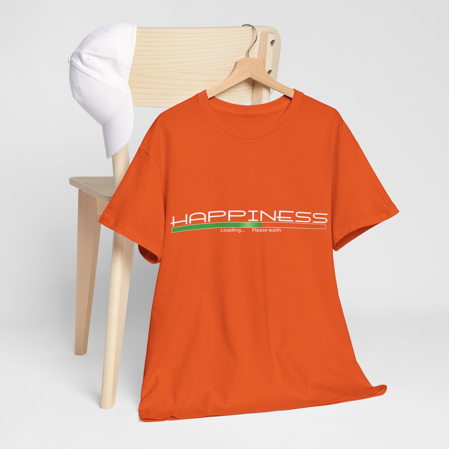 "HAPPINESS" - Unisex Heavy Cotton Tee, Sporty, Casual, Gift, For Him or Her.