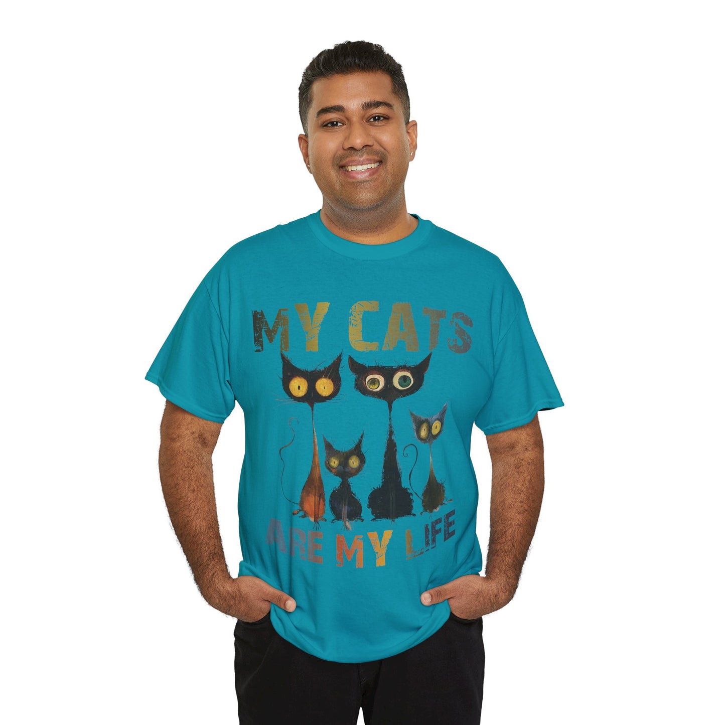 My Cats Unisex Tee, Natural Casual Gift for Him or Her, Cat Lover Tshirt, Funny Animal Shirt, Unisex Cotton Tee