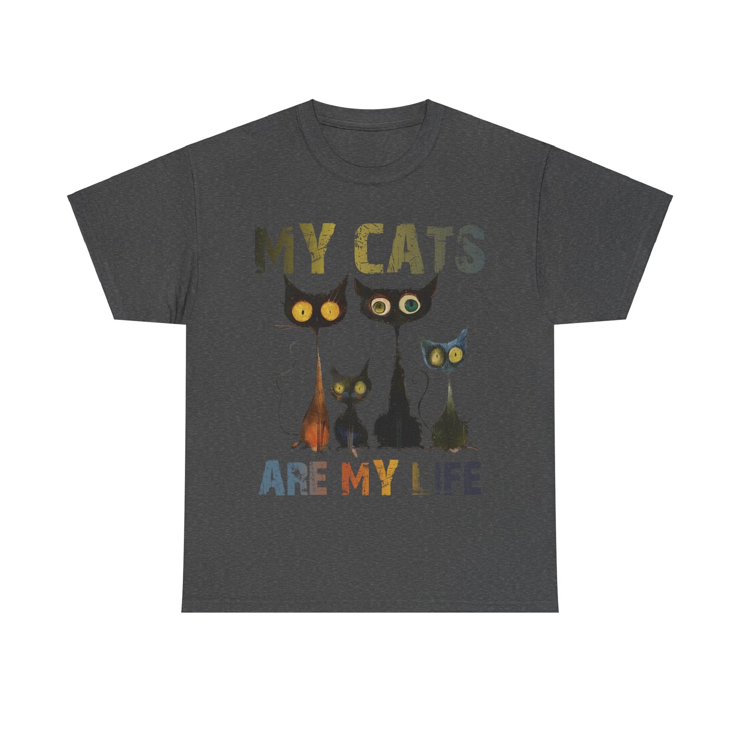 My Cats Unisex Tee, Natural Casual Gift for Him or Her, Cat Lover Tshirt, Funny Animal Shirt, Unisex Cotton Tee