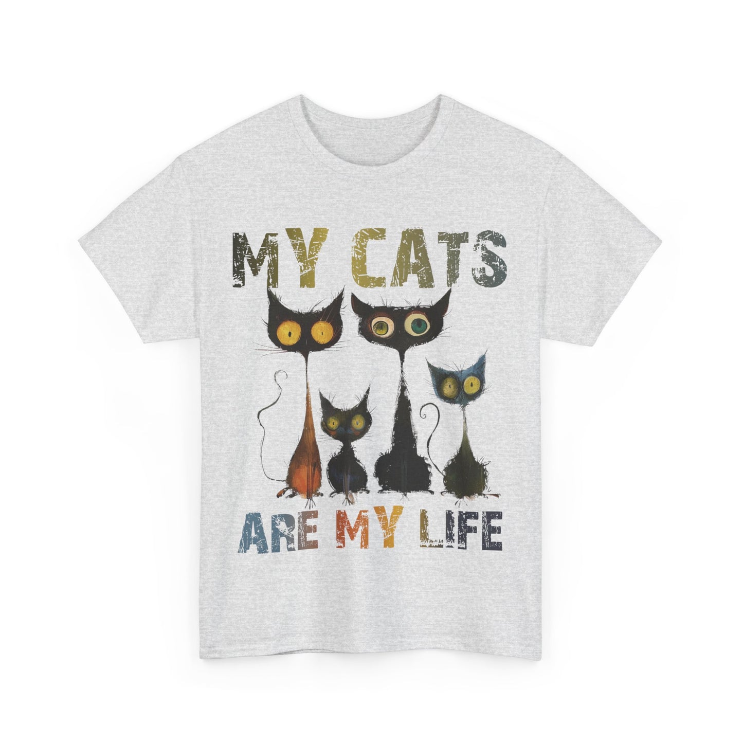 My Cats Unisex Tee, Natural Casual Gift for Him or Her, Cat Lover Tshirt, Funny Animal Shirt, Unisex Cotton Tee