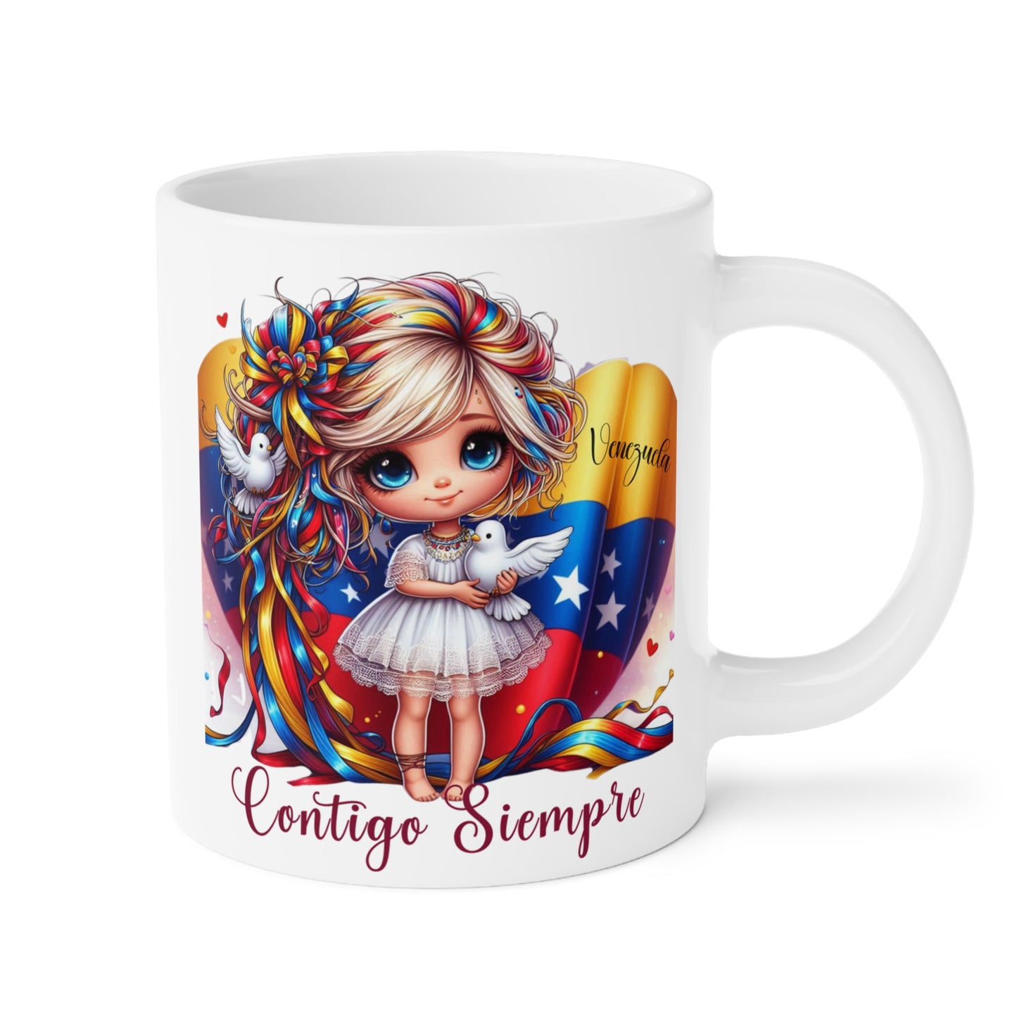 Ceramic Mugs (11oz\15oz\20oz), Ceramic Mugs (11oz\15oz\20oz), para las personas amantes de Venezuela o para los venezolanos migrantes de su pais, con banderas de Venezuela