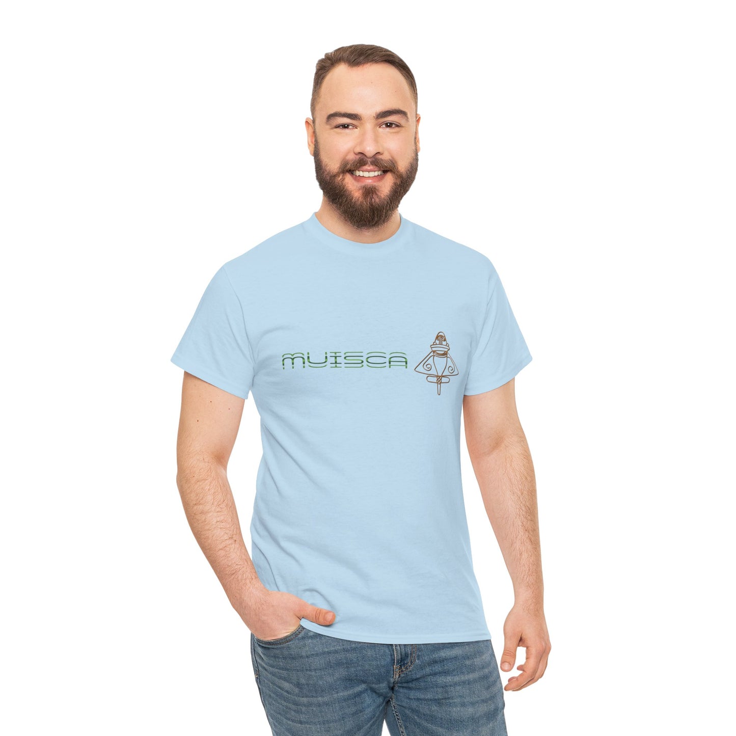 "CULTURA MUISCA" - Unisex Heavy Cotton Tee, Sporty, Casual, Gift, For Him or Her.