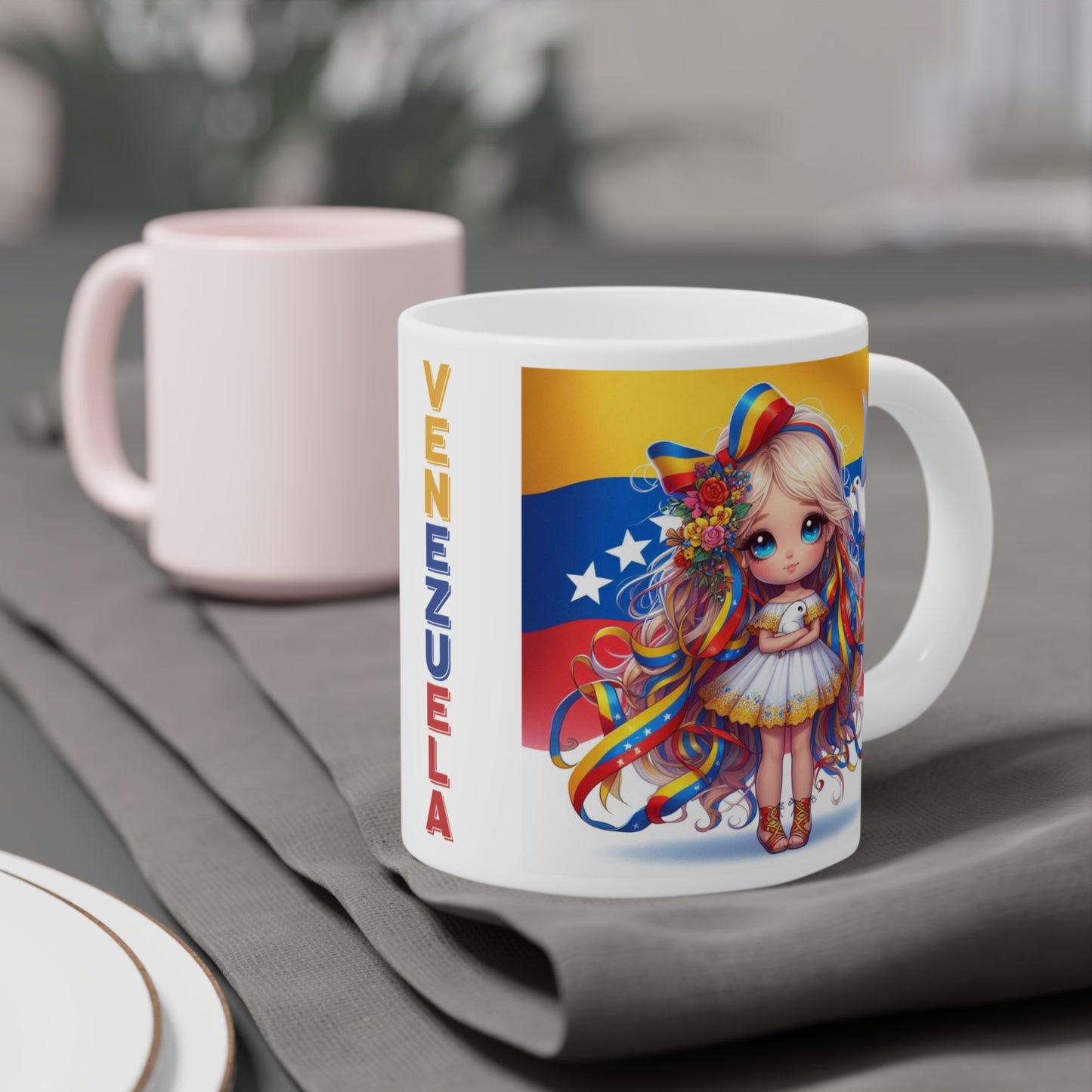 Ceramic Mugs (11oz\15oz\20oz), Ceramic Mugs (11oz\15oz\20oz), para las personas amantes de Venezuela o para los venezolanos migrantes de su pais, con banderas de Venezuela