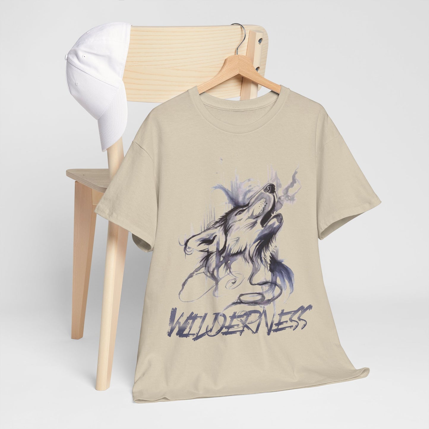 Wolf Design Wilderness Unisex Heavy Cotton Tee, Casual Gift, Men Women Nature Shirt