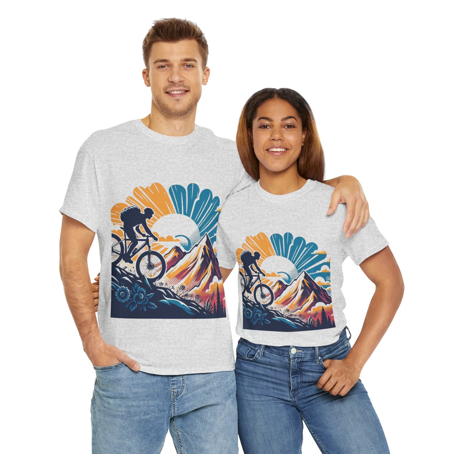 Unisex Heavy Cotton Tee, para amantes del ciclismo, amantes de bicicletas, ropa de ciclismo, camisetas de ciclismo de montaña, ropa de ciclismo, amantes de la bicicleta